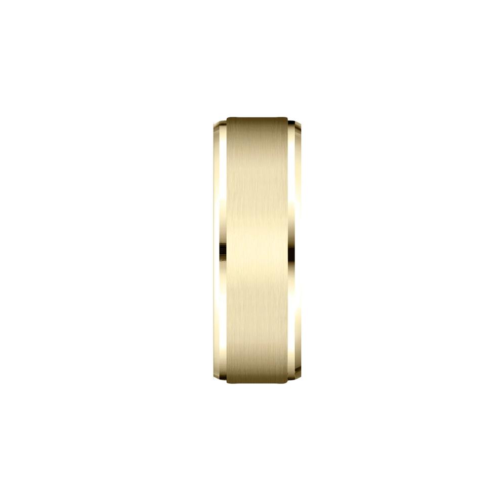 Men&rsquo;s Bevel Edge Satin Wedding Band in 14K Yellow Gold, 8MM – Image 3 of 3