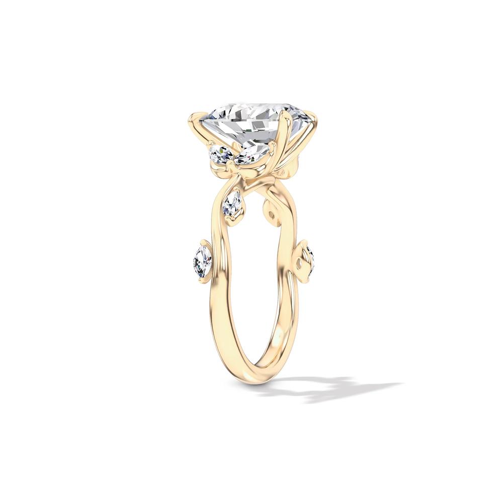 Lab Grown Diamond Pear-Shaped Center Engagement Ring in 14K Yellow Gold (3 3/8 ct. tw.) – Image 3 of 4