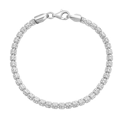 Diamond-Cut Ice Chain Bracelet in Sterling Silver, 7.5"