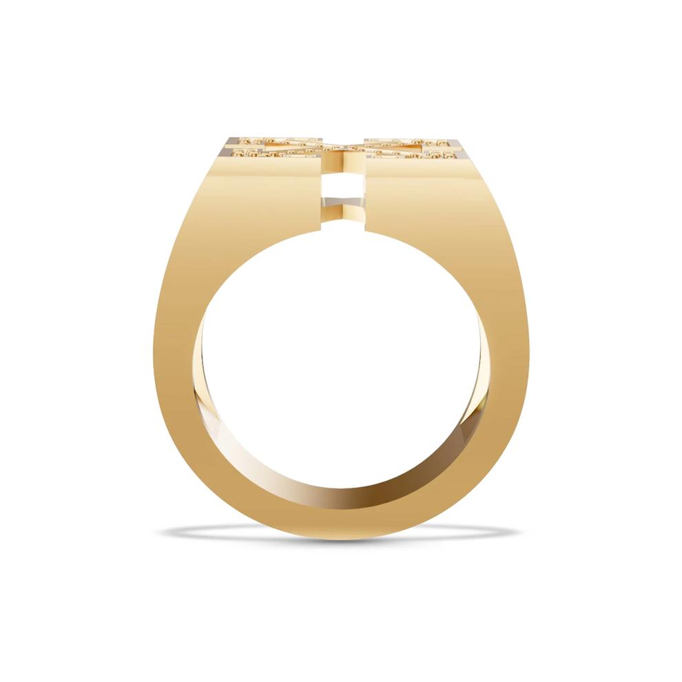 Men's Lab Grown Diamond Arrow Design Ring in Vermeil (1/2 ct. tw.) – Image 2 of 4