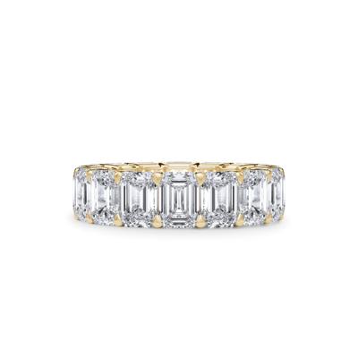 Lab Grown Diamond Emerald-Cut Eternity Band in 18K Yellow Gold (12 ct. tw.)