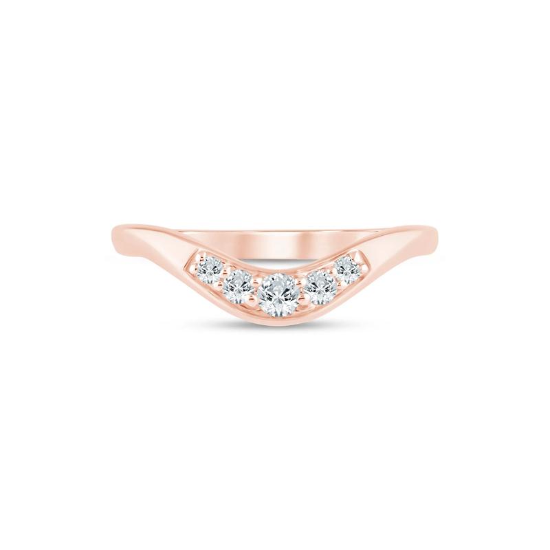 Lab Grown Diamond Contour Band in 14K Rose Gold (1/5 ct. tw.) – Image 1 of 3