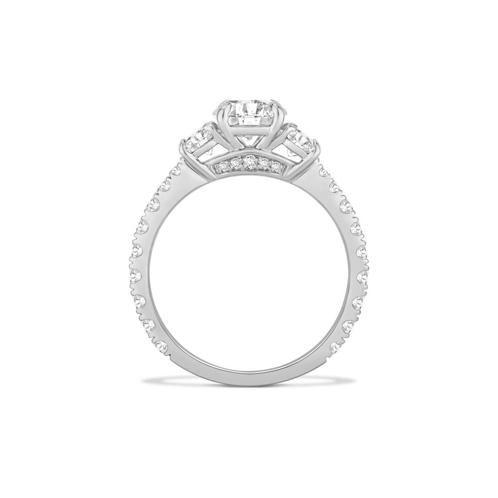 Lab Grown Diamond Round Three-Stone Engagement Ring in 14K White Gold (2 ct. tw.) – Image 2 of 4