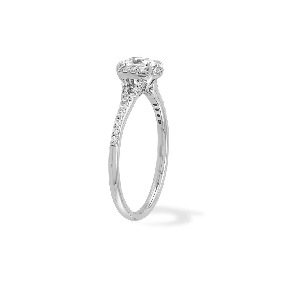 Diamond Oval Center Engagement Ring in 10K White Gold (3/8 ct. tw.) – Image 3 of 4
