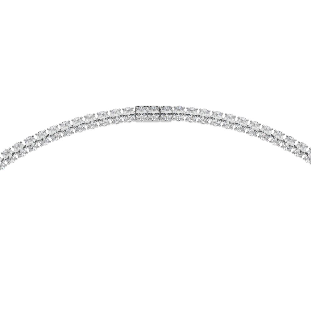 Lab Grown Diamond Oval Brilliant-Cut Riviera Necklace in 14K White Gold (20 ct. tw.) – Image 3 of 4