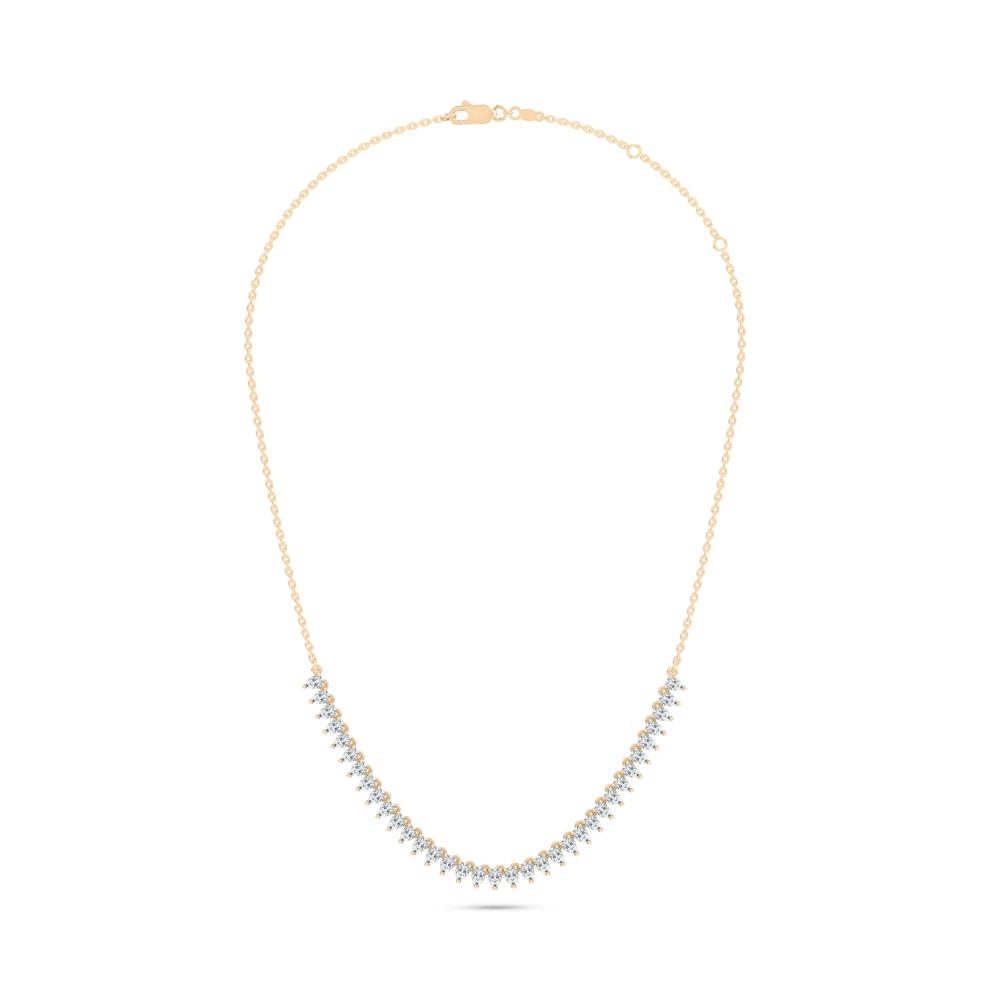 Lab Grown Diamond Pear-Shaped Frontal Necklace in 14K Yellow Gold (2 ct. tw.) – Image 3 of 4