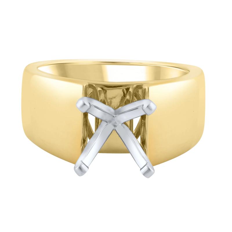 Wide Cathedral Semi-Mount Engagement Ring in 14K Gold, 9.8MM &#40;Setting Only&#41; – Image 2 of 6