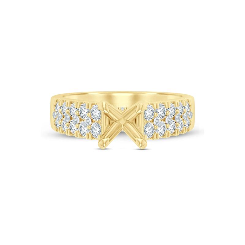 Lab Grown Diamond Double-Row Semi-Mount Ring in 14K Yellow Gold &#40;1 ct. tw.&#41; – Image 2 of 6