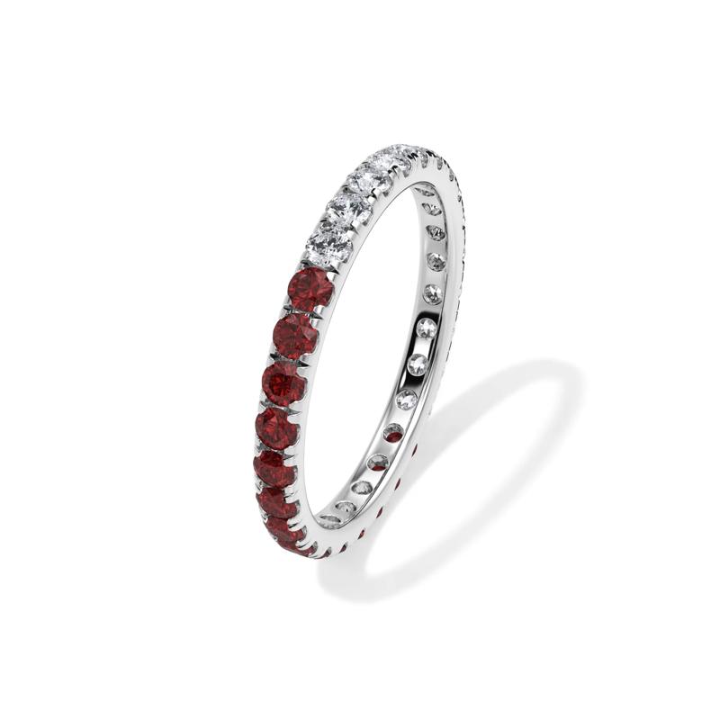 Lab Grown Diamond and Lab-Created Ruby Eternity Band in 14K White Gold &#40;1/2 ct. tw.&#41; – Image 4 of 4