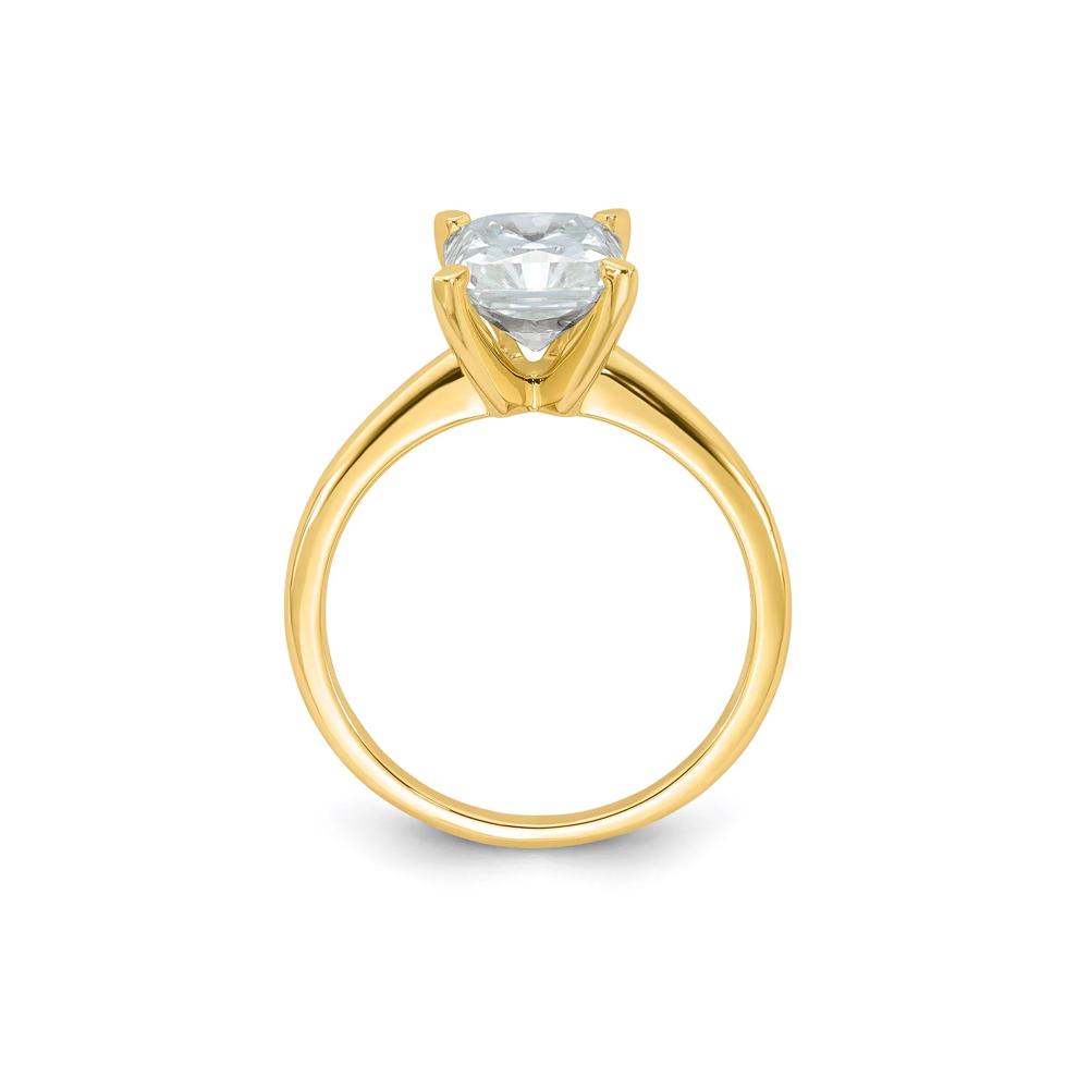 Lab-Created Moissanite Long Radiant-Cut Solitaire Ring in 10K Yellow Gold (2 ct. dew) – Image 2 of 3