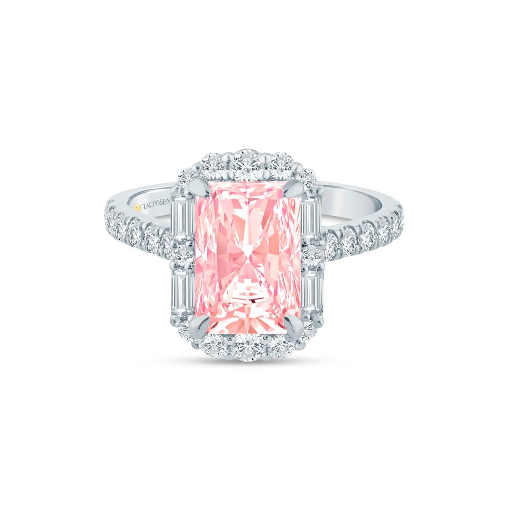 Lab Grown Pink and White Diamond Engagement Ring in 14K White and Yellow Gold (3 ct. tw.) – Image 1 of 3