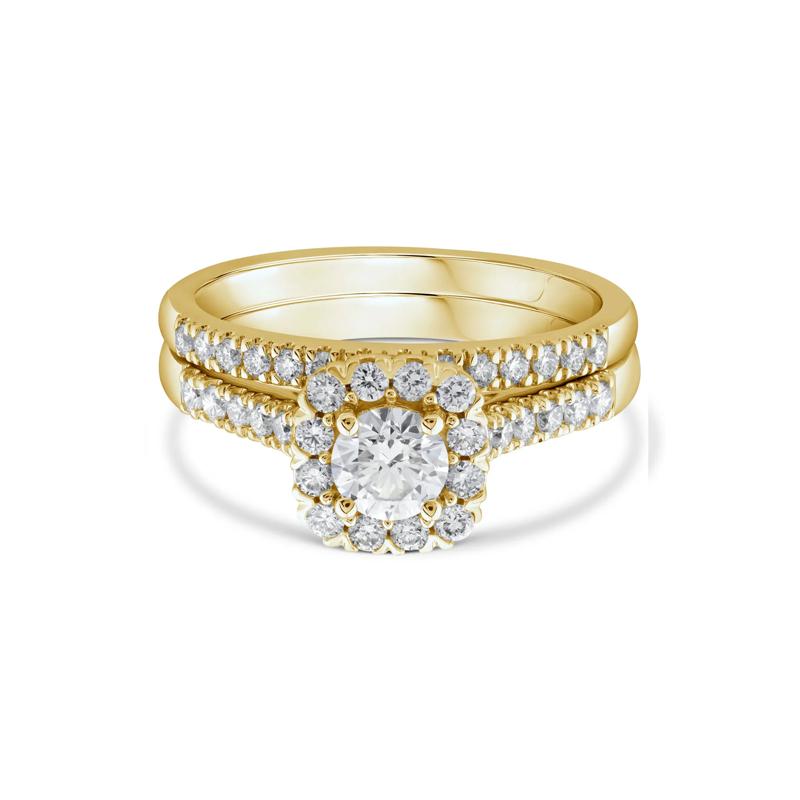 Lab Grown Diamond Engagement Set in 10K Yellow Gold &#40;1 ct. tw.&#41; – Image 1 of 3