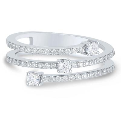 Lab Grown Diamond Three-Row Orbit Band in in 14K White Gold (1/2 ct. tw.)