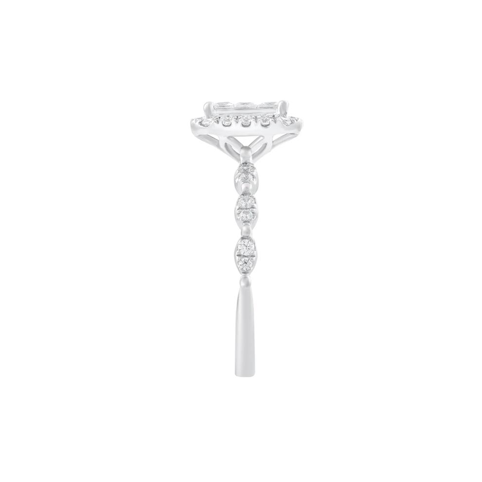 Diamond Princess-Cut Composite Engagement Ring in 10K White Gold (3/4 ct. tw.) – Image 3 of 3
