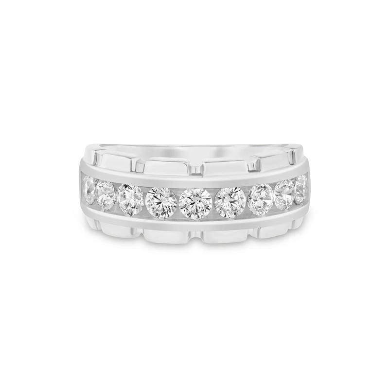 Men&rsquo;s Lab Grown Diamond Band in 14K White Gold &#40;1-1/2 ct. tw.&#41; – Image 1 of 3
