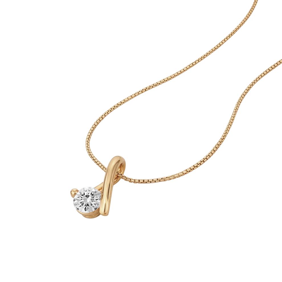 Lab-Created White Sapphire Twist Loop Pendant Necklace in Vermeil – Image 3 of 4