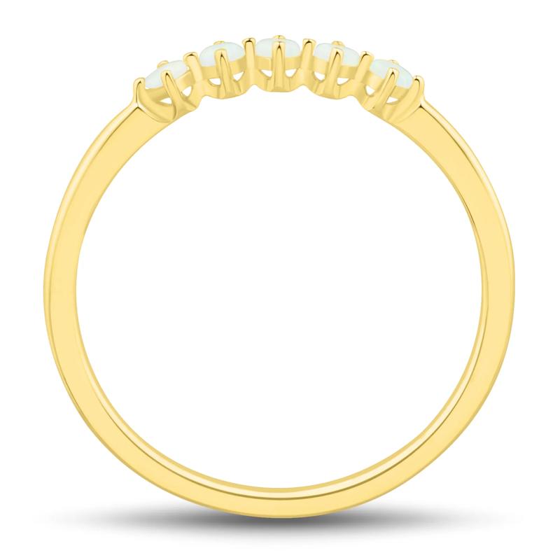 Lab-Created Opal Five-Stone Band in 10K Yellow Gold – Image 2 of 4