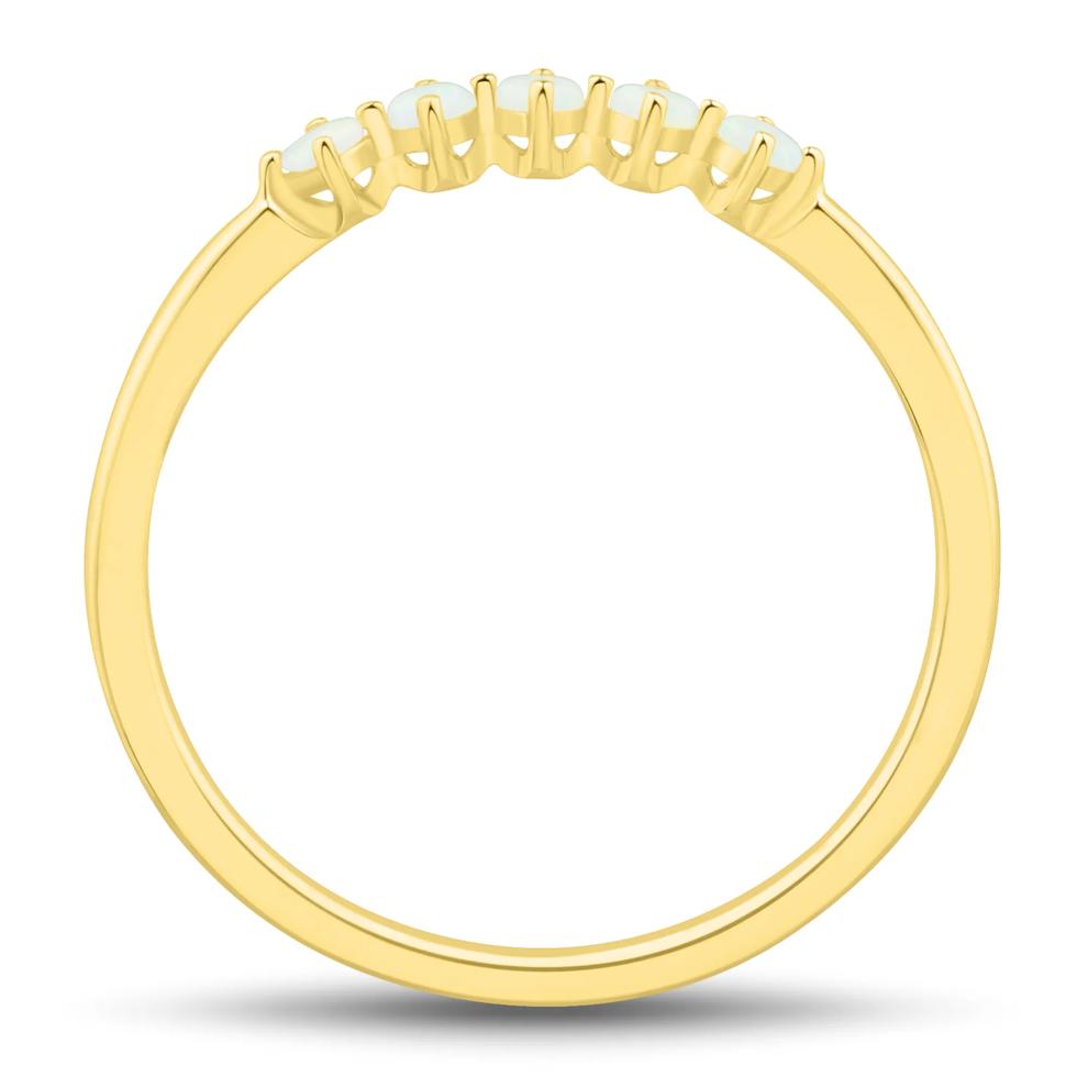 Lab-Created Opal Five-Stone Band in 10K Yellow Gold – Image 2 of 4