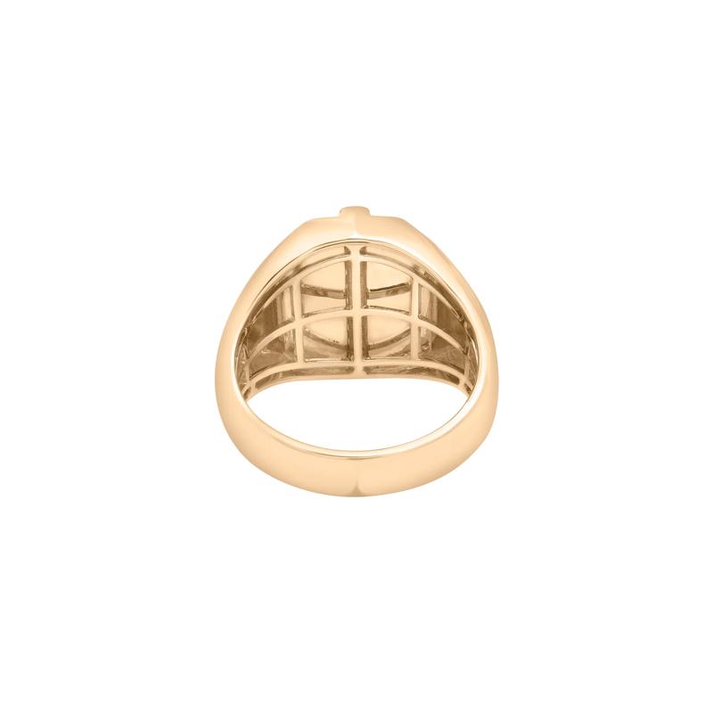 Men&#39;s Black Onyx and Diamond Ring in 10K Yellow Gold &#40;1/10 ct. tw.&#41; – Image 4 of 5