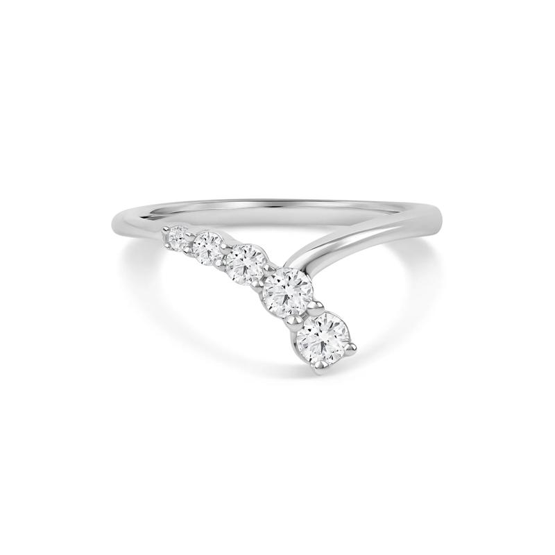 Lab Grown Diamond Bypass Contour Ring in 10K White Gold &#40;3/8 ct. tw.&#41; – Image 1 of 4
