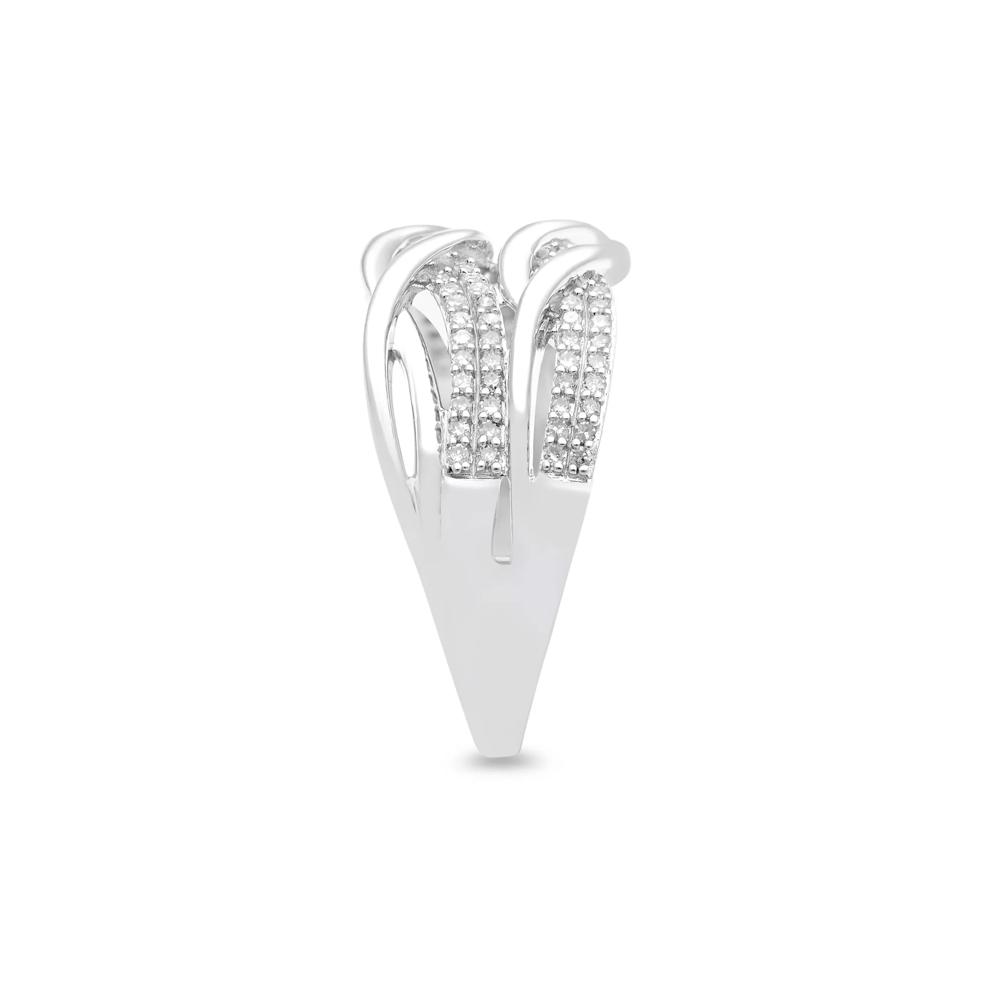 Diamond Two-Row Wrap Ring in Sterling Silver (1/3 ct. tw.) – Image 3 of 5