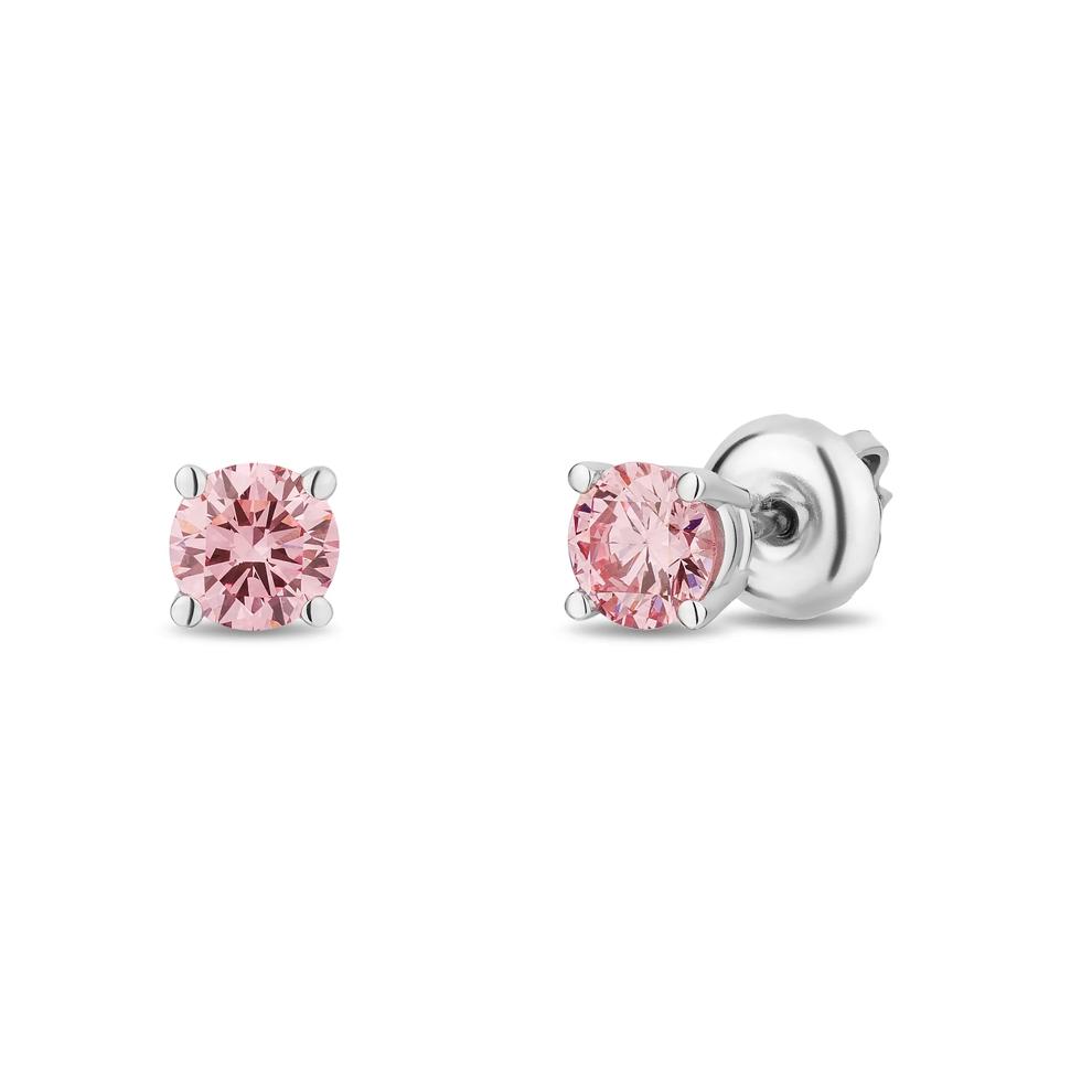 Lab Grown Diamond Pink Stud Earrings in 14K White Gold (1/2 ct. tw.) – Image 1 of 2