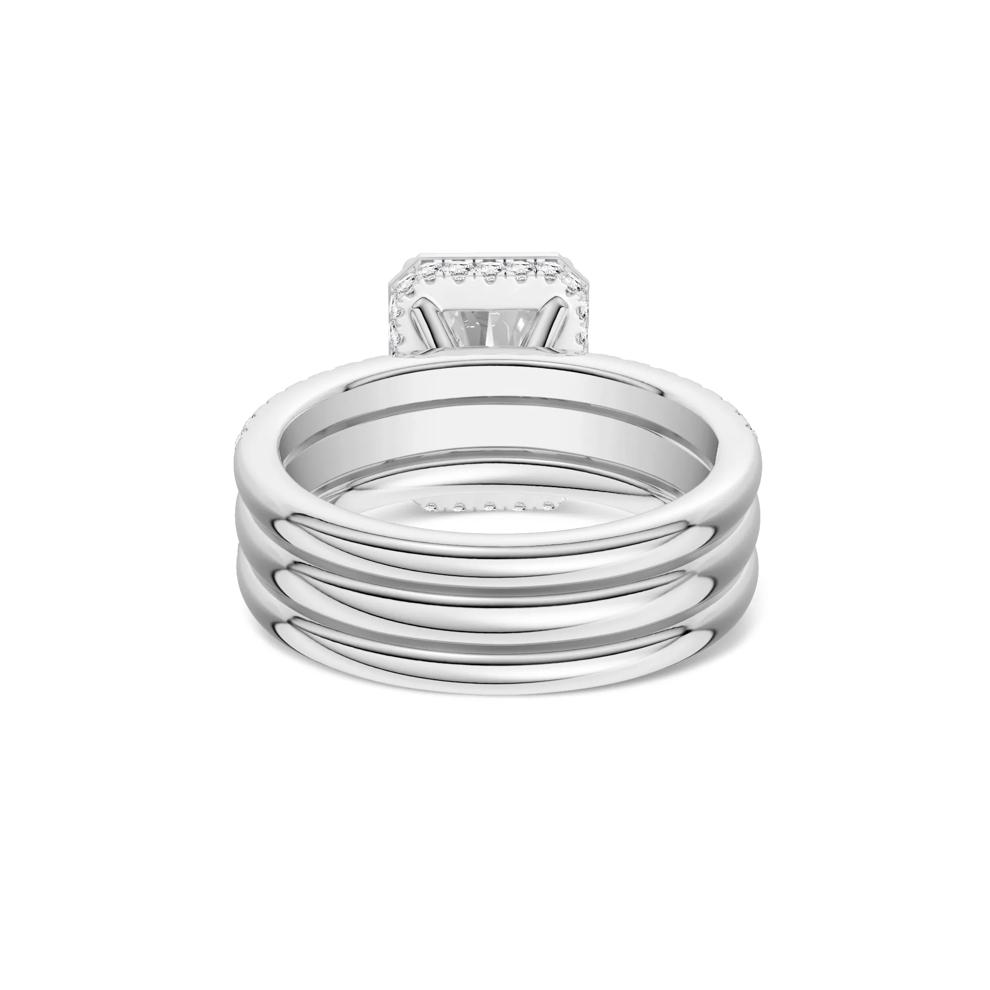 Madison Lab Grown Diamond Radiant-Cut Engagement Set in 14K White Gold (3 ct. tw.) – Image 4 of 5