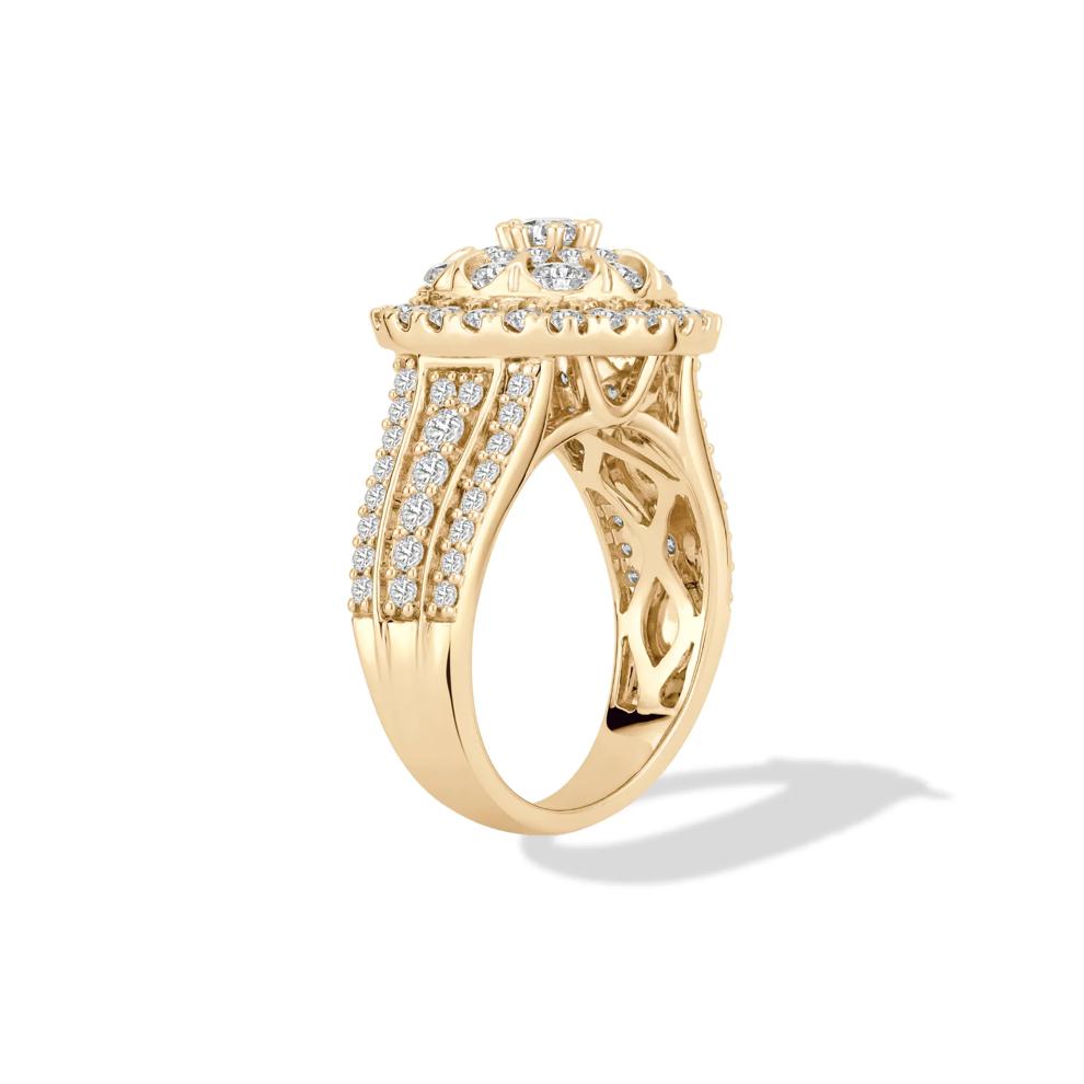 Diamond Multi-Row Composite Engagement Ring in 10K Yellow Gold (2 ct. tw.) – Image 3 of 4