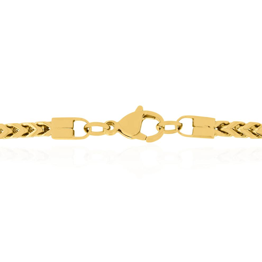 Franco Link Chain Necklace in Yellow Ion-Plated Yellow Stainless Steel, 3.2MM, 24" – Image 3 of 3