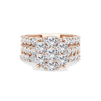 Lab Grown Diamond Round Composite Engagement Set in 10K Rose Gold (5 ct. tw.)
