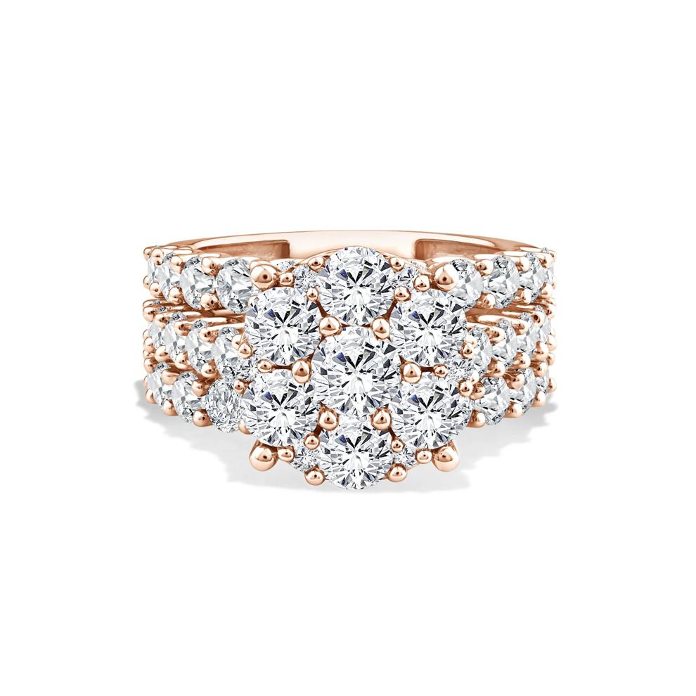 Lab Grown Diamond Round Composite Engagement Set in 10K Rose Gold (5 ct. tw.) – Image 1 of 6