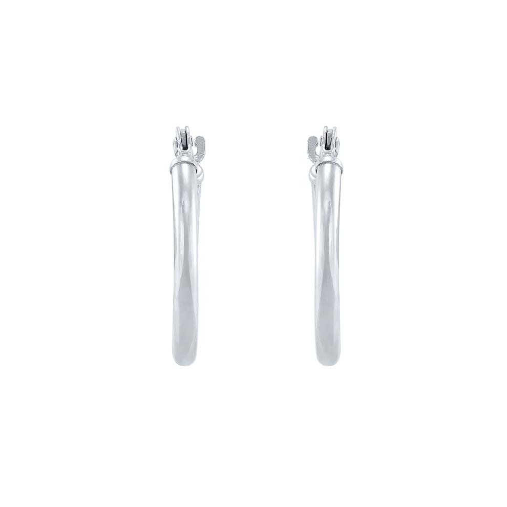 Polished Hoop Earrings in 14K White Gold – Image 1 of 2