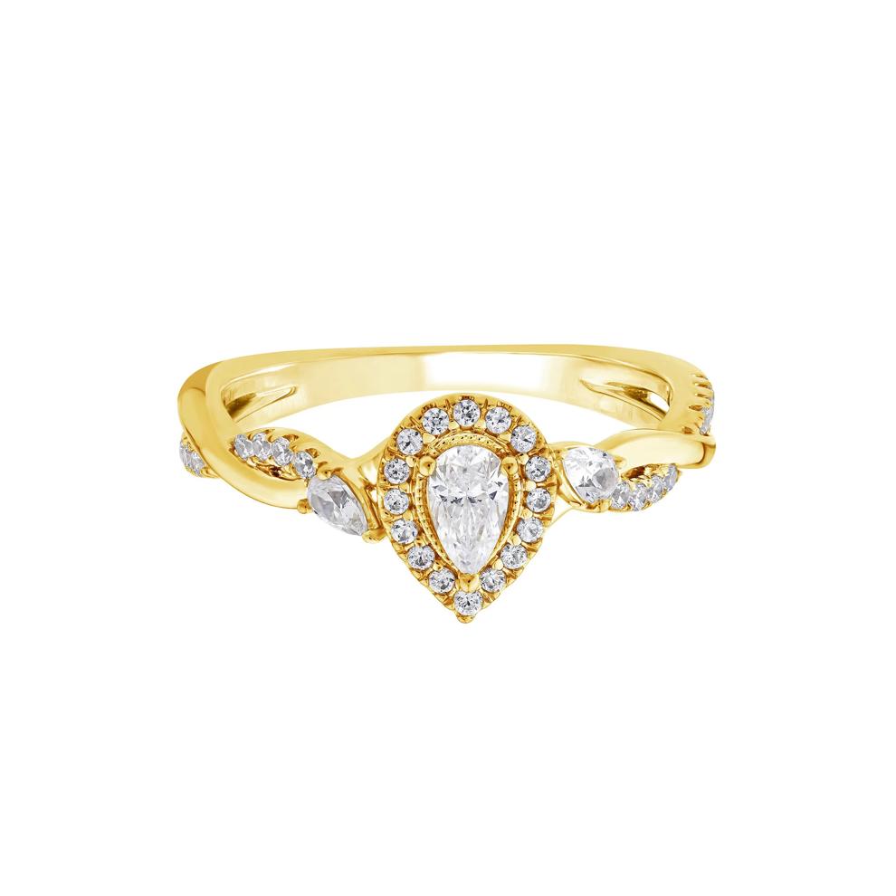 Pear-Shaped Diamond Engagement Ring in 14K Yellow Gold (1/2 ct. tw.) – Image 1 of 3