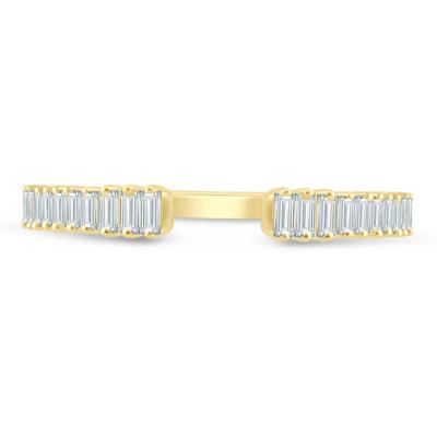 Lab Grown Diamond Baguette Open Anniversary Band in 14K Yellow Gold (1/4 ct. tw.)
