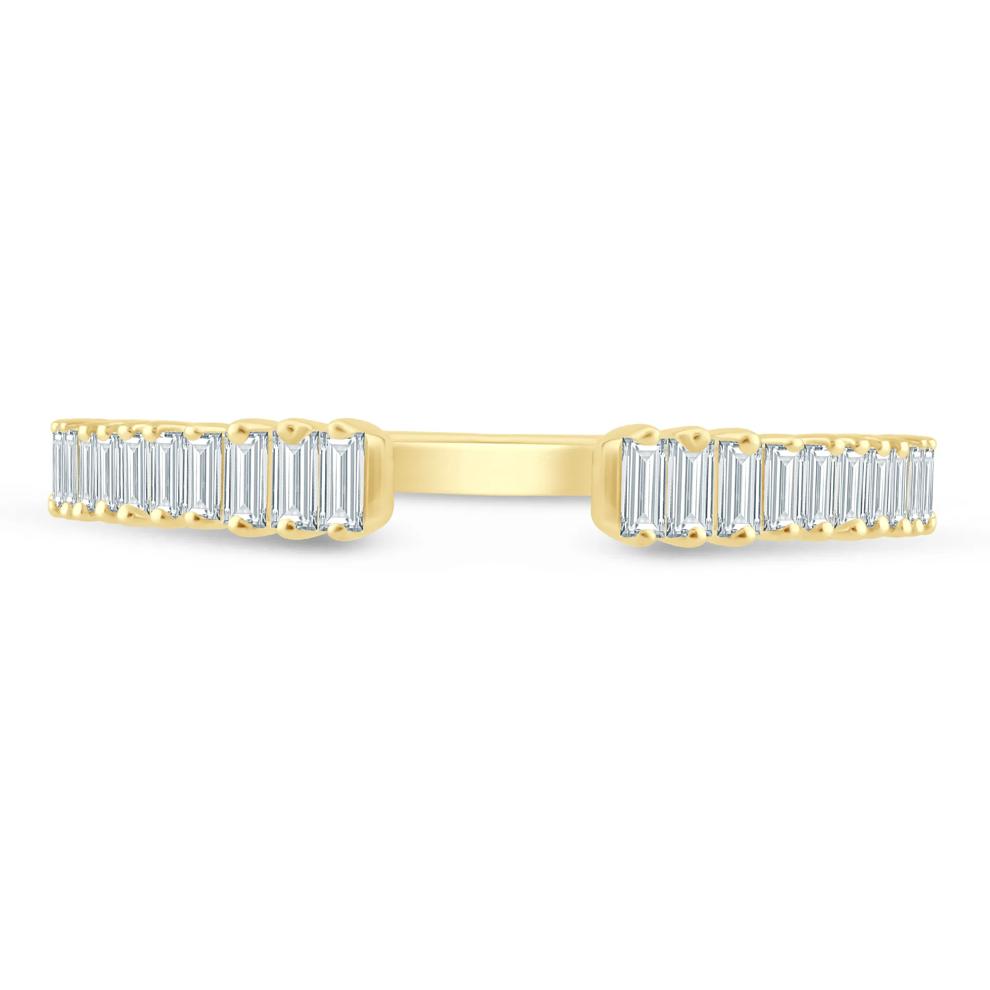 Lab Grown Diamond Baguette Open Anniversary Band in 14K Yellow Gold (1/4 ct. tw.) – Image 1 of 3
