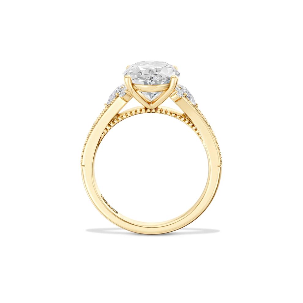 Gia Lab Grown Diamond Oval Center Engagement Ring in 18K Yellow Gold (3 1/4 ct. tw.) – Image 3 of 4
