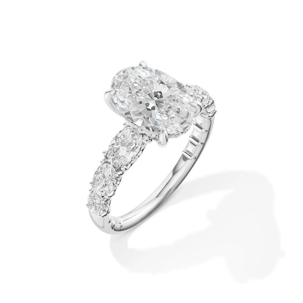 Matilda Lab Grown Diamond Oval Engagement Ring in Platinum (3 5/8 ct. tw.) – Image 4 of 4
