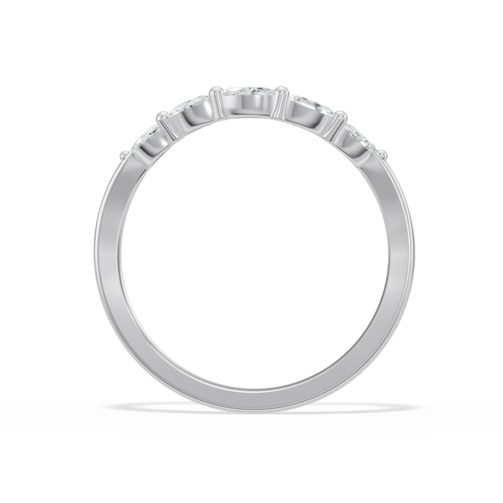 Lab Grown Diamond Contour Band in 14K White Gold (1/5 ct. tw.) – Image 2 of 4