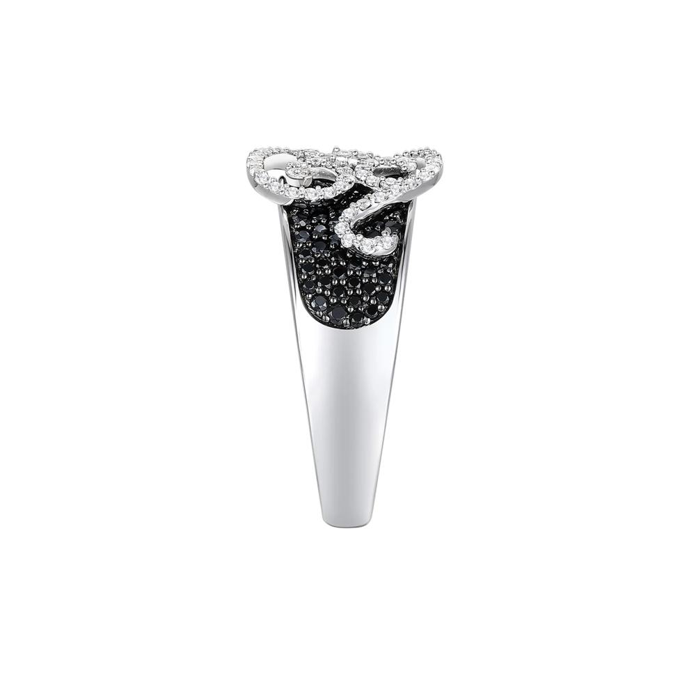 Black and White Diamond Swirl Ring in 10K White Gold (1 ct. tw.) – Image 3 of 3