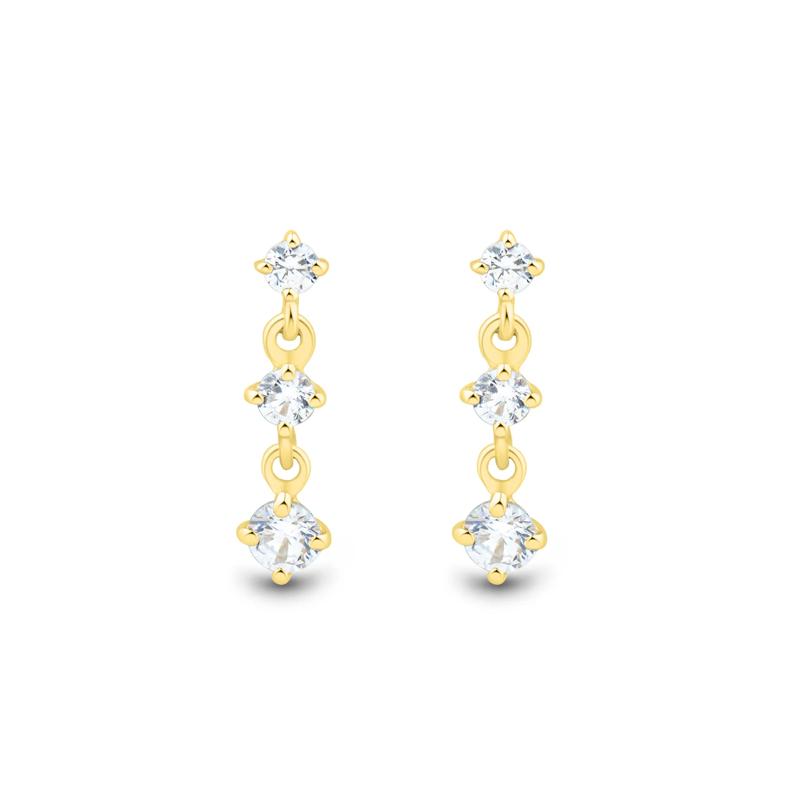 Lab Grown Diamond Drop Earrings in 10K Yellow Gold &#40;1/5 ct. tw.&#41; – Image 2 of 2