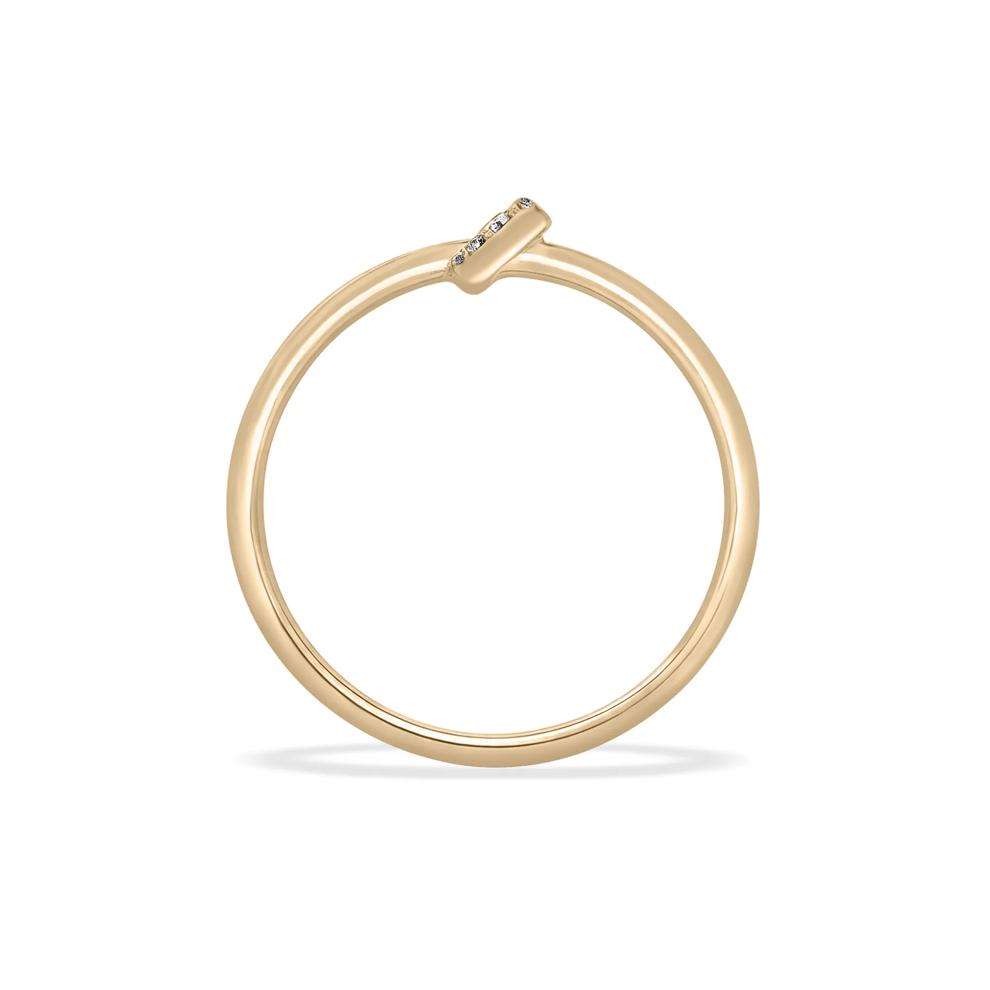 Diamond Accent Hexagon-Shaped Charm Ring in 10K Yellow Gold – Image 2 of 4
