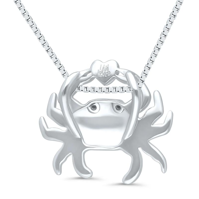 Diamond Accent Crab Pendant in Sterling Silver and 14K Rose Gold – Image 2 of 3