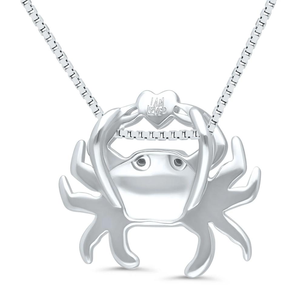 Diamond Accent Crab Pendant in Sterling Silver and 14K Rose Gold – Image 2 of 3