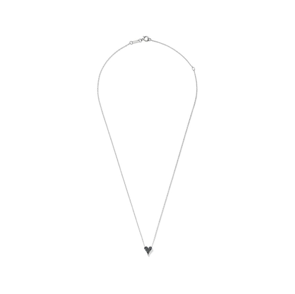 Black Diamond Heart Pendant in 10K White Gold (1/10 ct. tw.) – Image 2 of 4