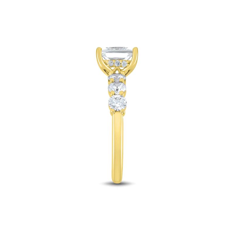 Lab Grown Diamond Princess-Cut Engagement Ring in 14K Yellow Gold &#40;3 ct. t.w.&#41; – Image 3 of 3