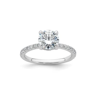 Lab-Created Moissanite Round Engagement Ring in 10K White Gold (1 7/8 ct. dew)