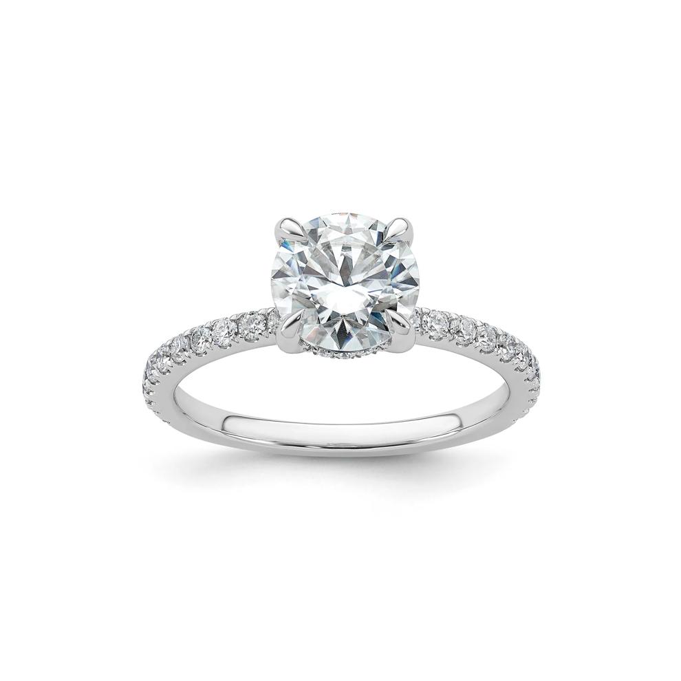 Lab-Created Moissanite Round Engagement Ring in 10K White Gold (1 7/8 ct. dew) – Image 1 of 3