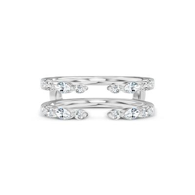 Lab Grown Diamond Marquise & Round Open Insert in 14K White Gold (5/8 ct. tw.)