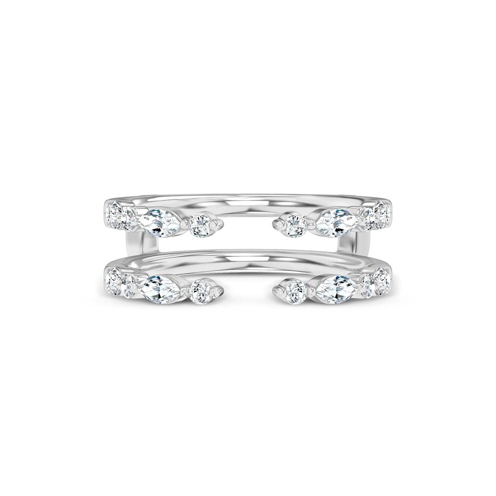 Lab Grown Diamond Marquise &amp; Round Open Insert in 14K White Gold (5/8 ct. tw.) – Image 1 of 4