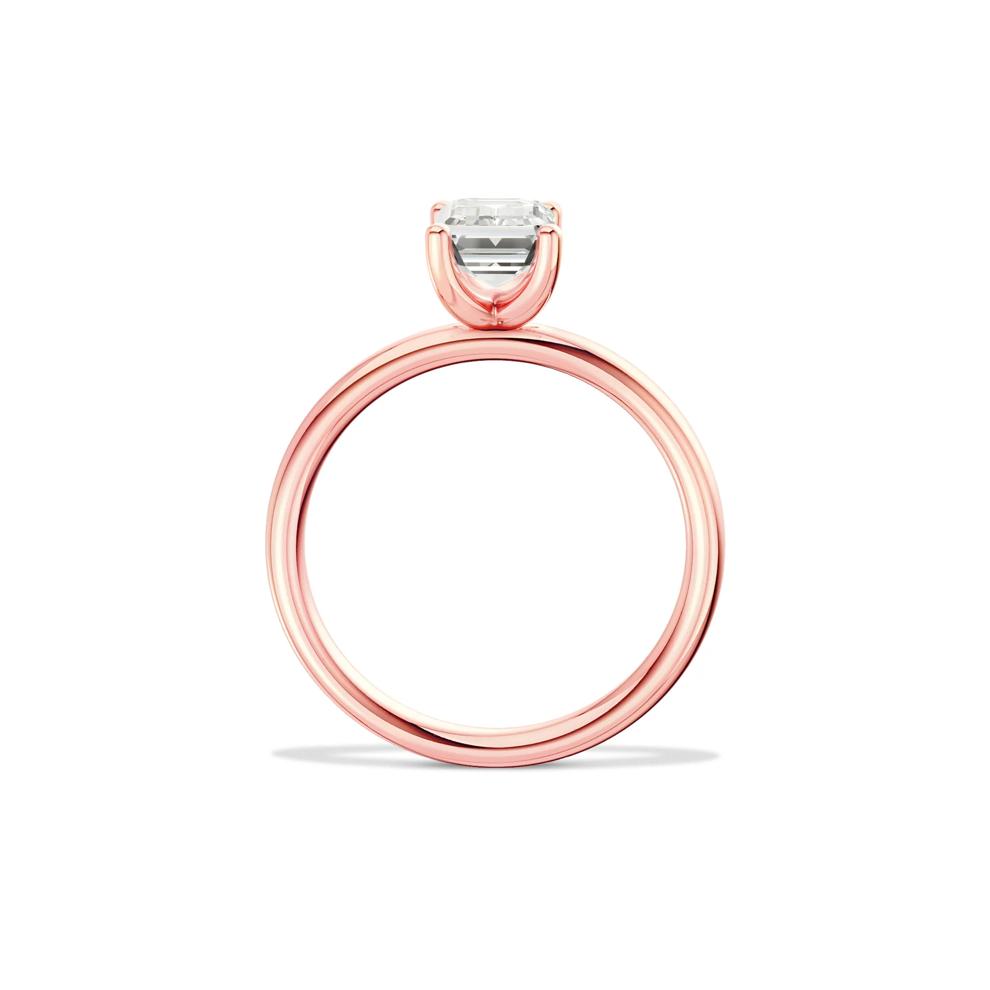 Diamond Emerald-Cut Solitaire Engagement Ring in 14K Rose &amp; White Gold (1 ct.) – Image 2 of 4